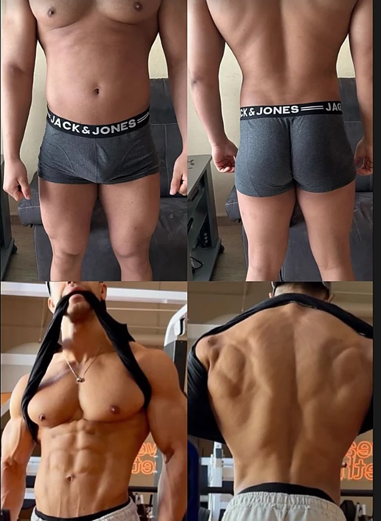 Cambio físico de un asesorado, antes y después